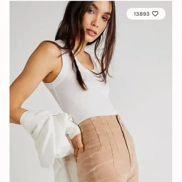 Free People Jayde Corduroy Flare High Waisted Pants - size 26 - Picture 3 of 6